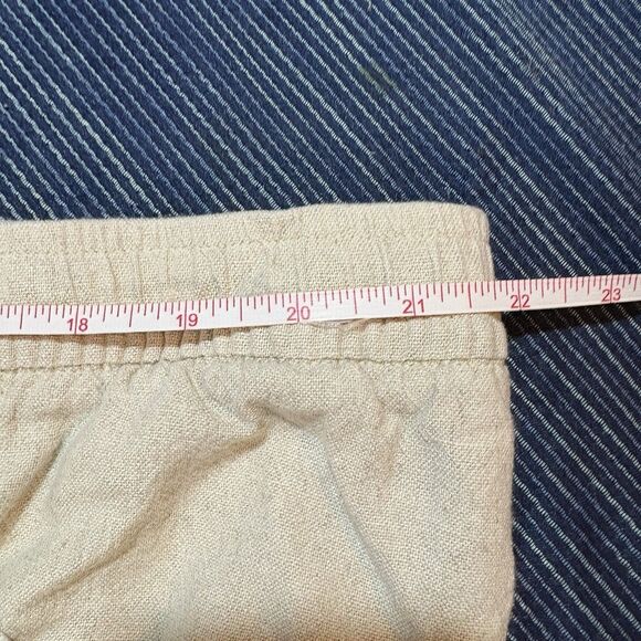 Old Navy Linen Crop Pants Womens XXL Beige Relaxed Fit Coastal Resortcore Boho - Picture 7 of 9
